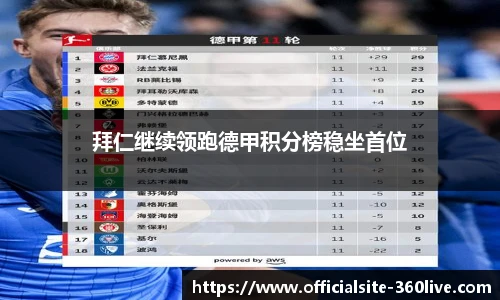 拜仁继续领跑德甲积分榜稳坐首位